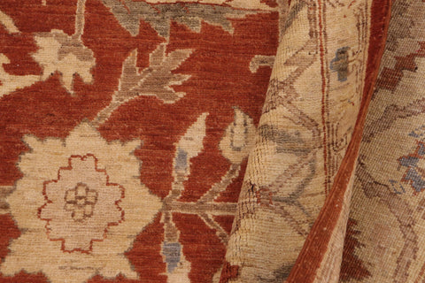 handmade Traditional Kafkaz Rust Beige Hand Knotted RECTANGLE 100% WOOL area rug 9x13