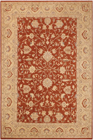 handmade Traditional Kafkaz Rust Beige Hand Knotted RECTANGLE 100% WOOL area rug 9X13