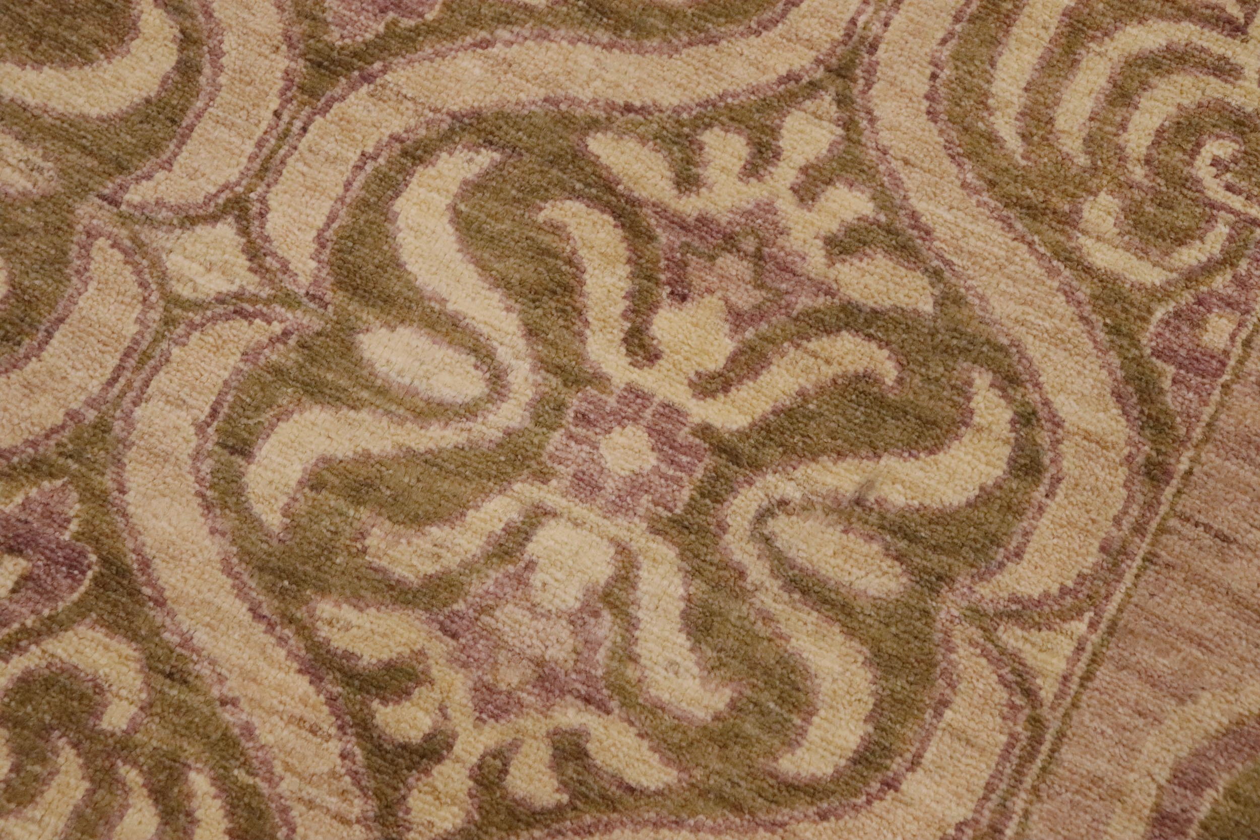 handmade Transitional Kafkaz Lt. Green Tan Hand Knotted RECTANGLE 100% WOOL area rug 9' x 12'
