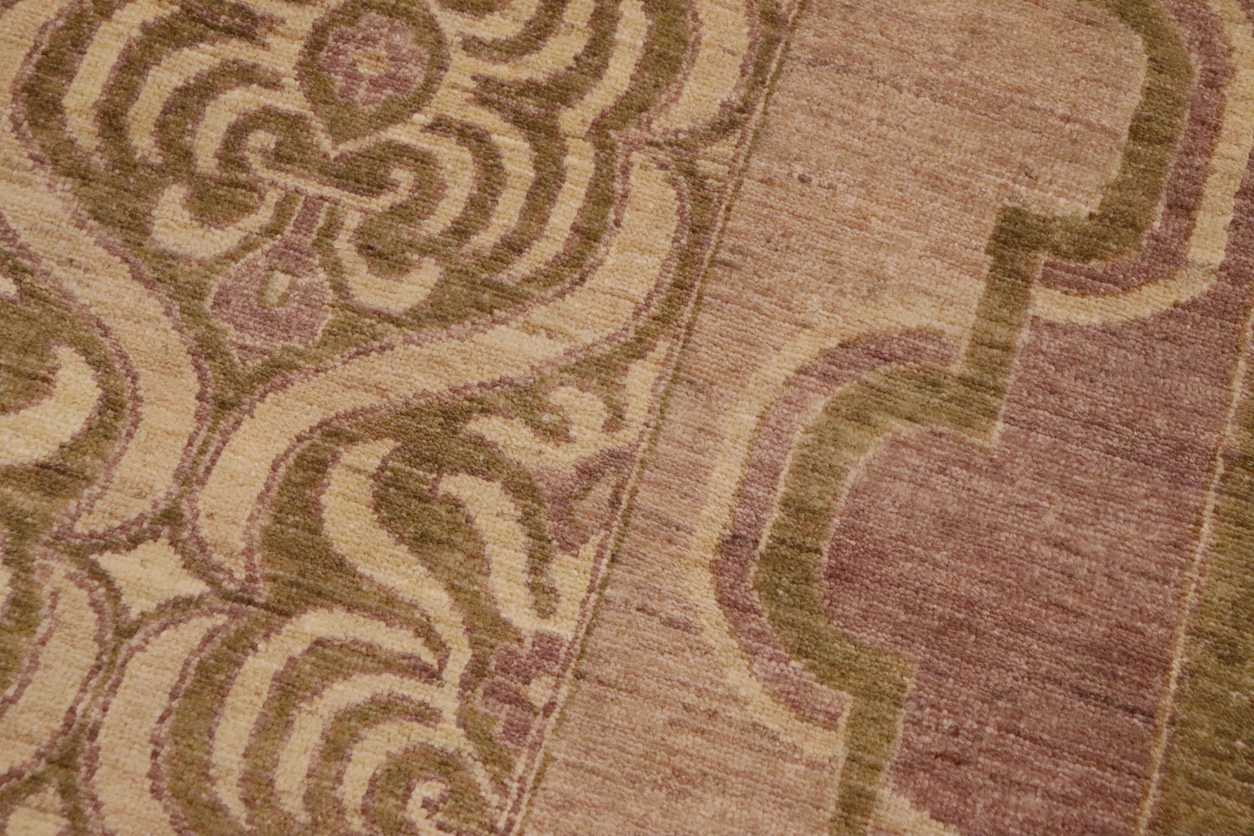 handmade Transitional Kafkaz Lt. Green Tan Hand Knotted RECTANGLE 100% WOOL area rug 9' x 12'