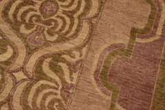 handmade Transitional Kafkaz Lt. Green Tan Hand Knotted RECTANGLE 100% WOOL area rug 9X12