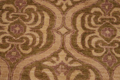 handmade Transitional Kafkaz Lt. Green Tan Hand Knotted RECTANGLE 100% WOOL area rug 9X12