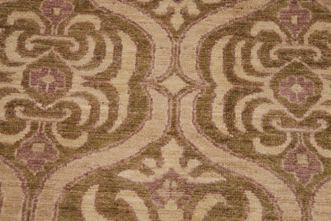 handmade Transitional Kafkaz Lt. Green Tan Hand Knotted RECTANGLE 100% WOOL area rug 9' x 12'