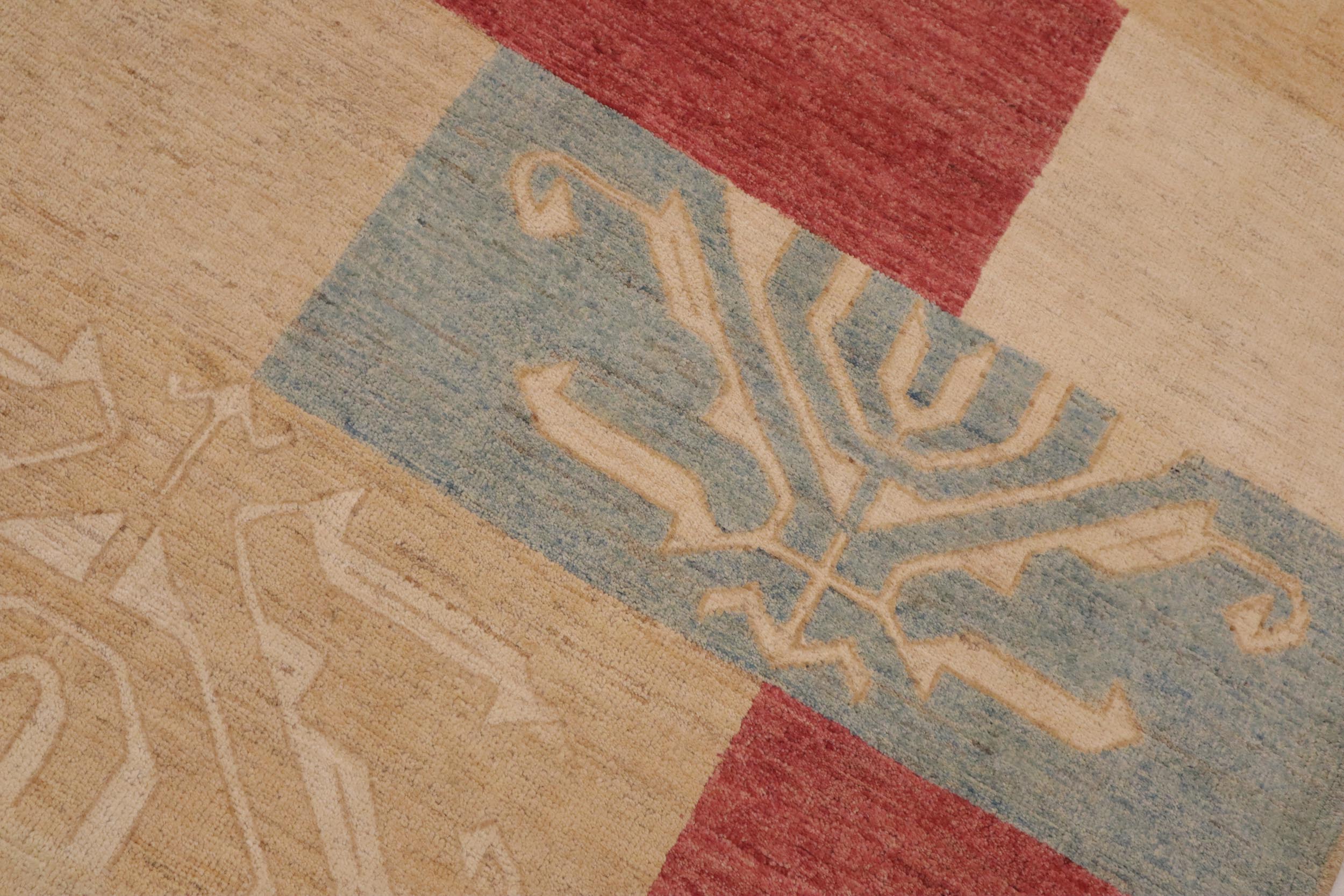 handmade Modern Kafkaz Tan Beige Hand Knotted RECTANGLE 100% WOOL area rug 9' x 12'