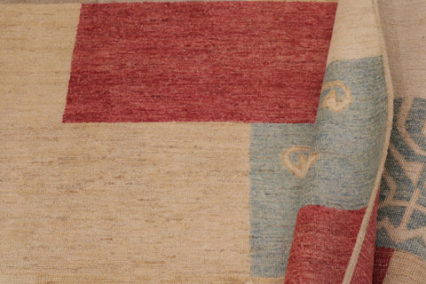 handmade Modern Kafkaz Tan Beige Hand Knotted RECTANGLE 100% WOOL area rug 9' x 12'