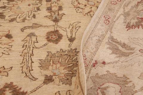 handmade Transitional Kafkaz Beige Lt. Blue Hand Knotted RECTANGLE 100% WOOL area rug 9' x 12'