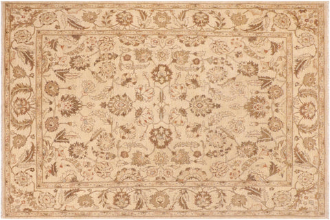 handmade Transitional Kafkaz Beige Lt. Blue Hand Knotted RECTANGLE 100% WOOL area rug 9' x 12'