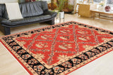 handmade Traditional Kafkaz Red Black Hand Knotted RECTANGLE 100% WOOL area rug 9 x 12