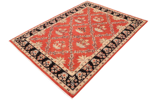 handmade Transitional Kafkaz Red Black Hand Knotted RECTANGLE 100% WOOL area rug 9' x 12'