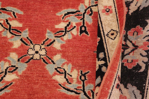 handmade Transitional Kafkaz Red Black Hand Knotted RECTANGLE 100% WOOL area rug 9' x 12'