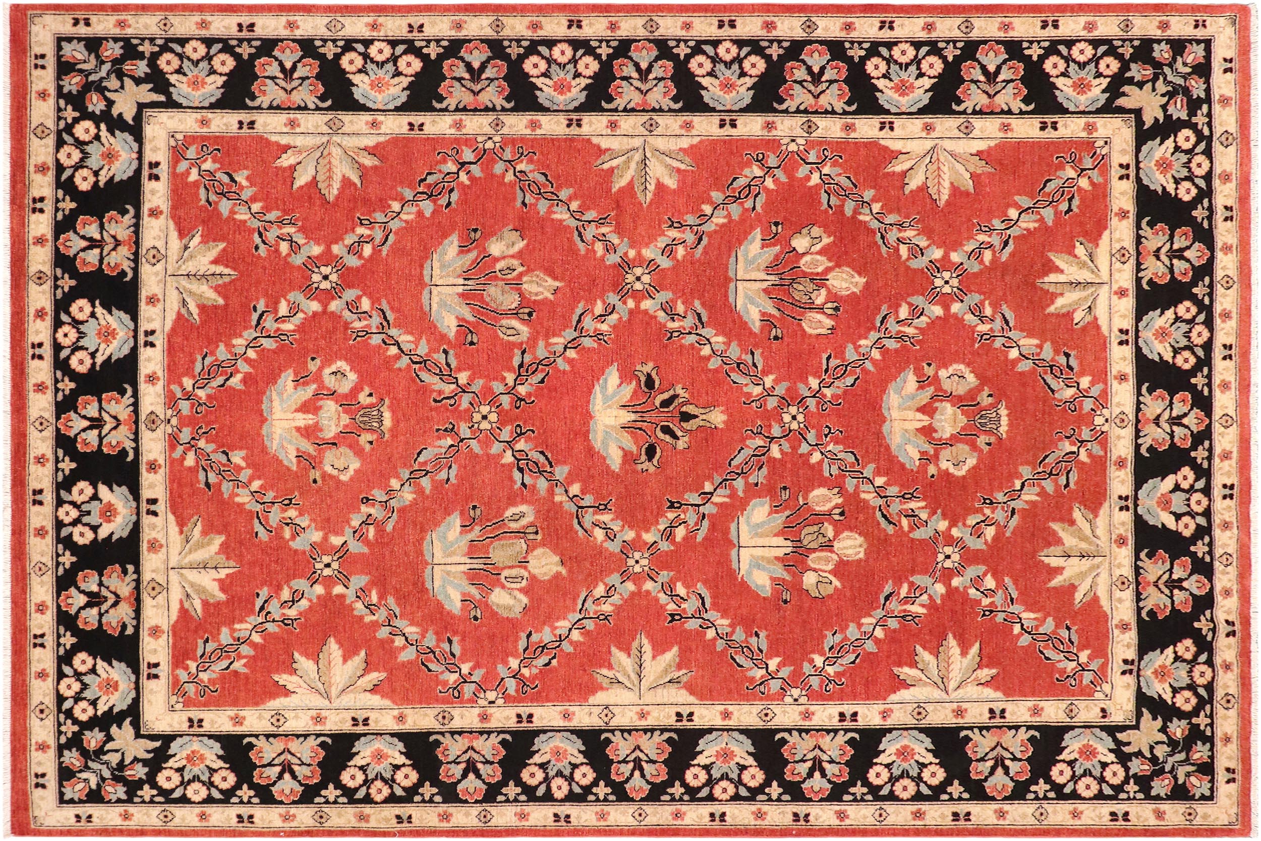 handmade Transitional Kafkaz Red Black Hand Knotted RECTANGLE 100% WOOL area rug 9' x 12'