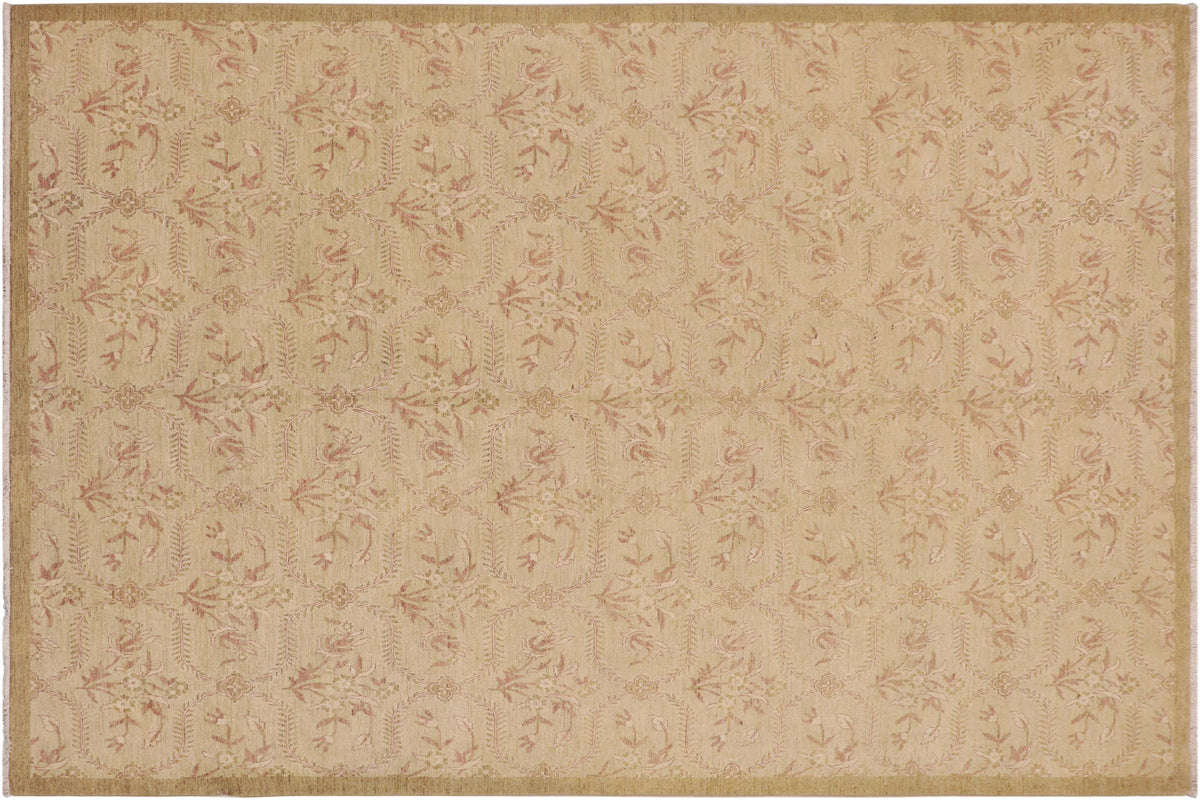handmade Modern Kafkaz Tan Lt. Brown Hand Knotted RECTANGLE 100% WOOL area rug 9' x 12'