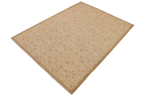 handmade Modern Kafkaz Tan Lt. Brown Hand Knotted RECTANGLE 100% WOOL area rug 9' x 12'