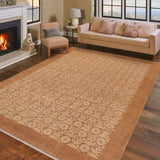 handmade Transitional Kafkaz Beige Brown Hand Knotted RECTANGLE 100% WOOL area rug 9 x 12
