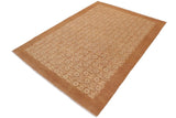 handmade Transitional Kafkaz Beige Brown Hand Knotted RECTANGLE 100% WOOL area rug 9 x 12