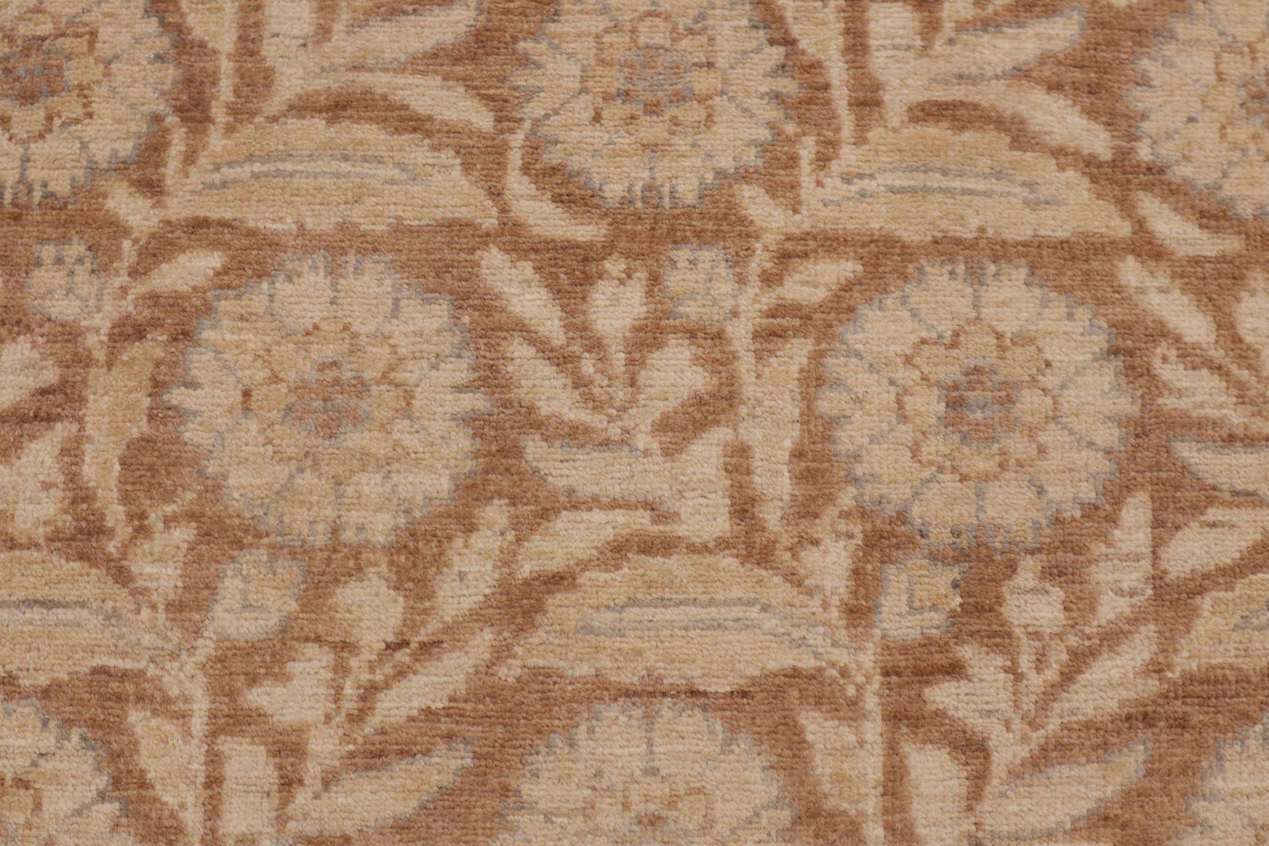handmade Modern Kafkaz Beige Brown Hand Knotted RECTANGLE 100% WOOL area rug 9' x 12'