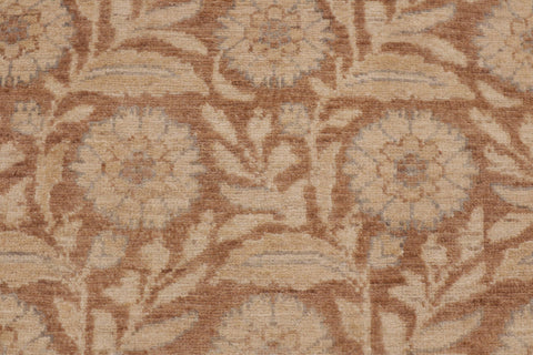 handmade Modern Kafkaz Beige Brown Hand Knotted RECTANGLE 100% WOOL area rug 9' x 12'