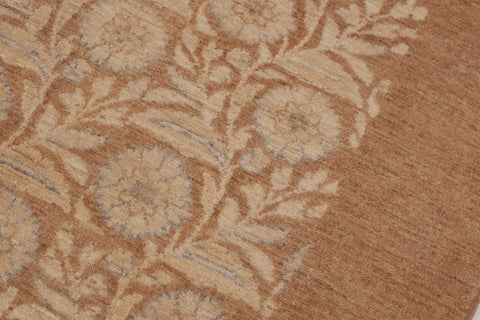 handmade Modern Kafkaz Beige Brown Hand Knotted RECTANGLE 100% WOOL area rug 9' x 12'