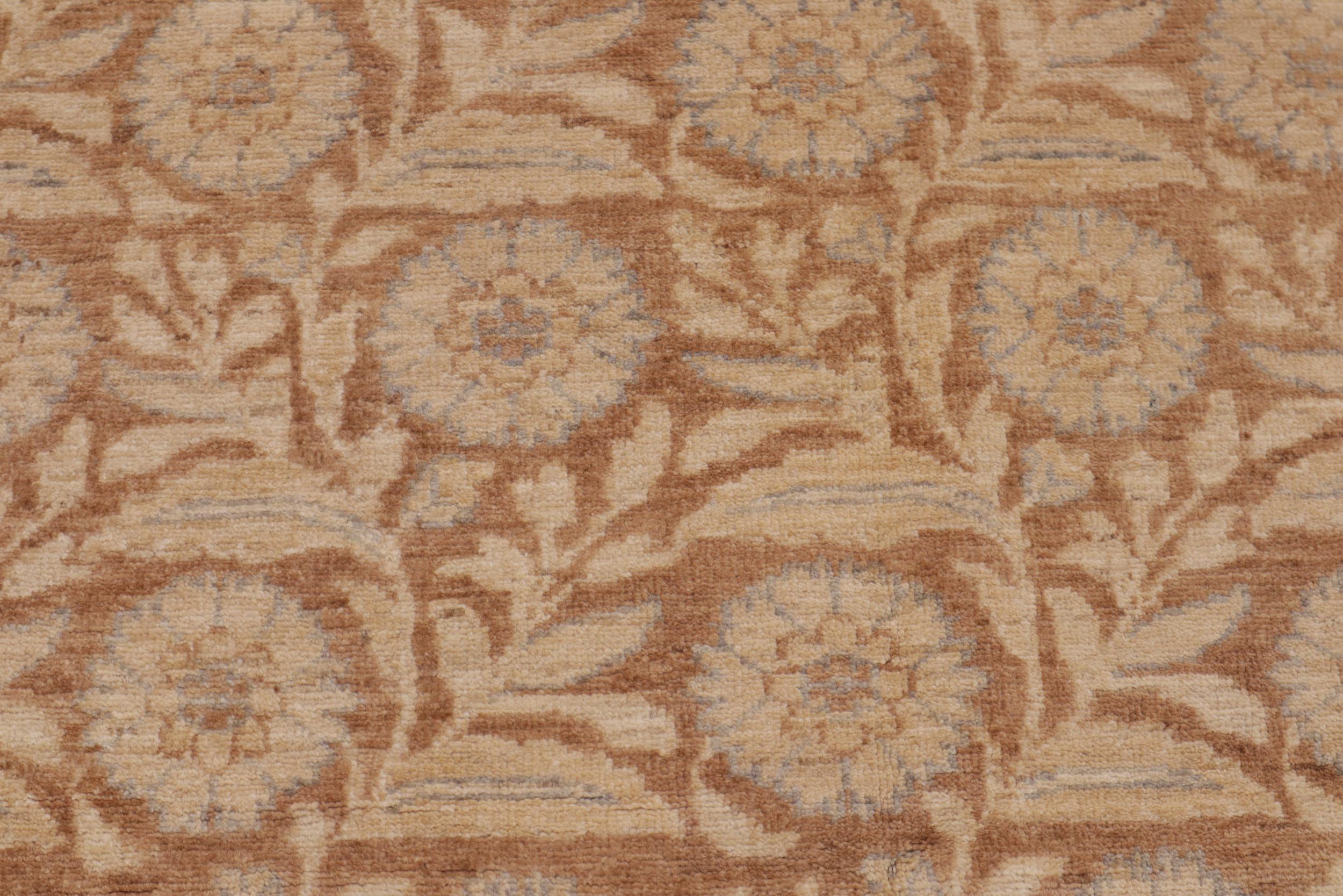 handmade Modern Kafkaz Beige Brown Hand Knotted RECTANGLE 100% WOOL area rug 9' x 12'