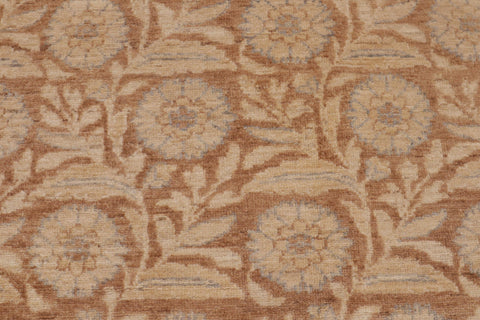 handmade Modern Kafkaz Beige Brown Hand Knotted RECTANGLE 100% WOOL area rug 9' x 12'
