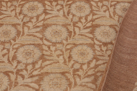 handmade Modern Kafkaz Beige Brown Hand Knotted RECTANGLE 100% WOOL area rug 9' x 12'