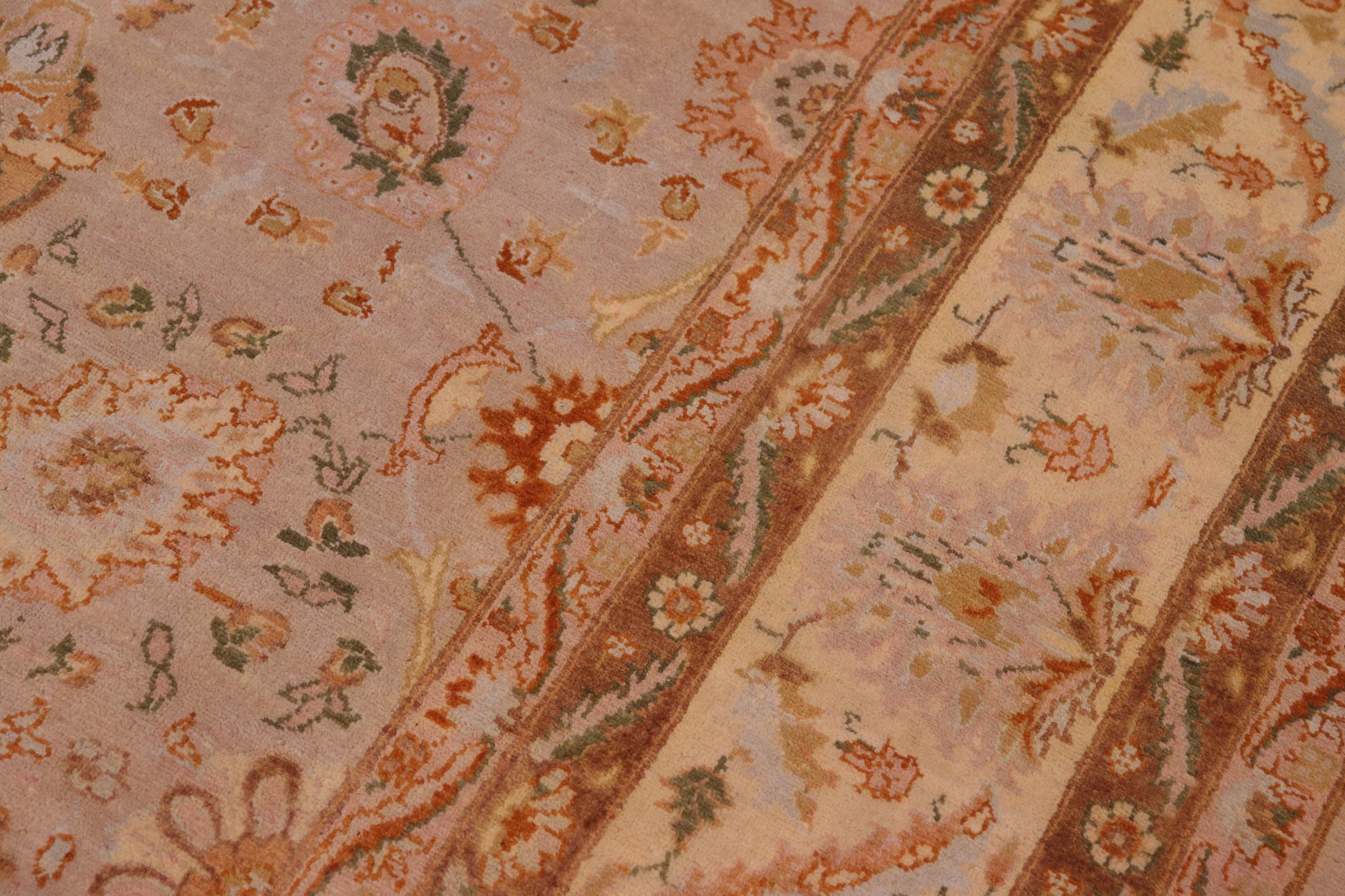 handmade Traditional  Taupe Beige Hand Knotted RECTANGLE 100% WOOL area rug 9' x 12'