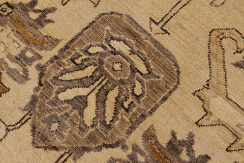 handmade Traditional Kafkaz Tan Beige Hand Knotted RECTANGLE 100% WOOL area rug 9x12