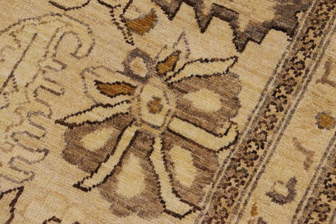 handmade Traditional Kafkaz Tan Beige Hand Knotted RECTANGLE 100% WOOL area rug 9x12