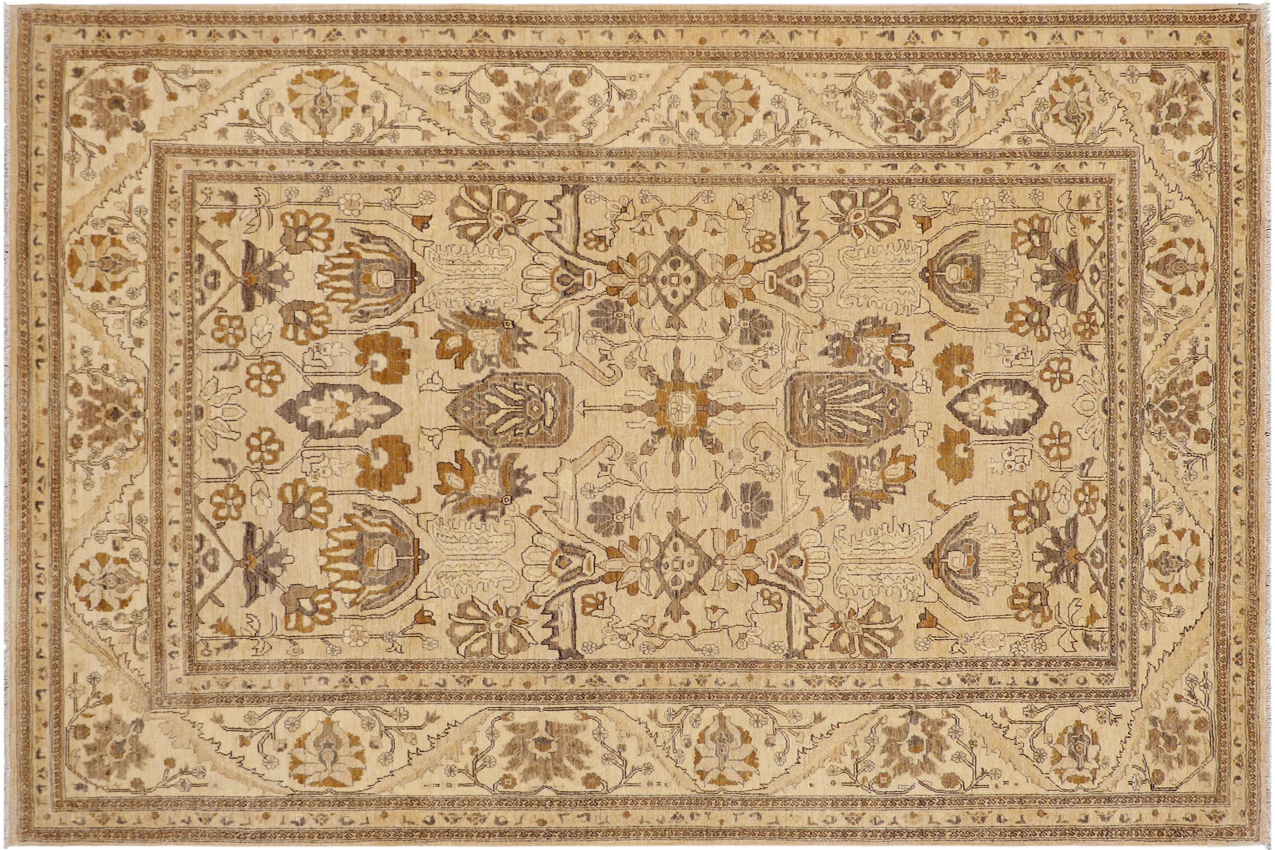 handmade Traditional Kafkaz Tan Beige Hand Knotted RECTANGLE 100% WOOL area rug 9x12