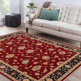 handmade Traditional Kafkaz Red Blue Hand Knotted RECTANGLE 100% WOOL area rug 9 x 12