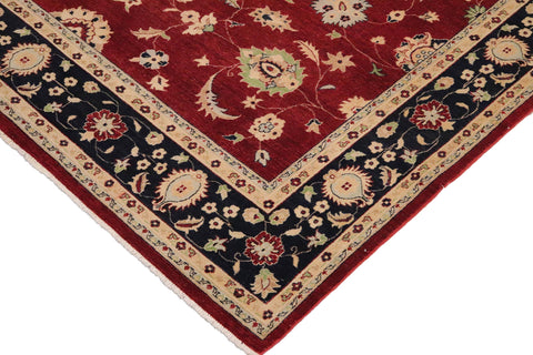 handmade Traditional Kafkaz Red Blue Hand Knotted RECTANGLE 100% WOOL area rug 9x12