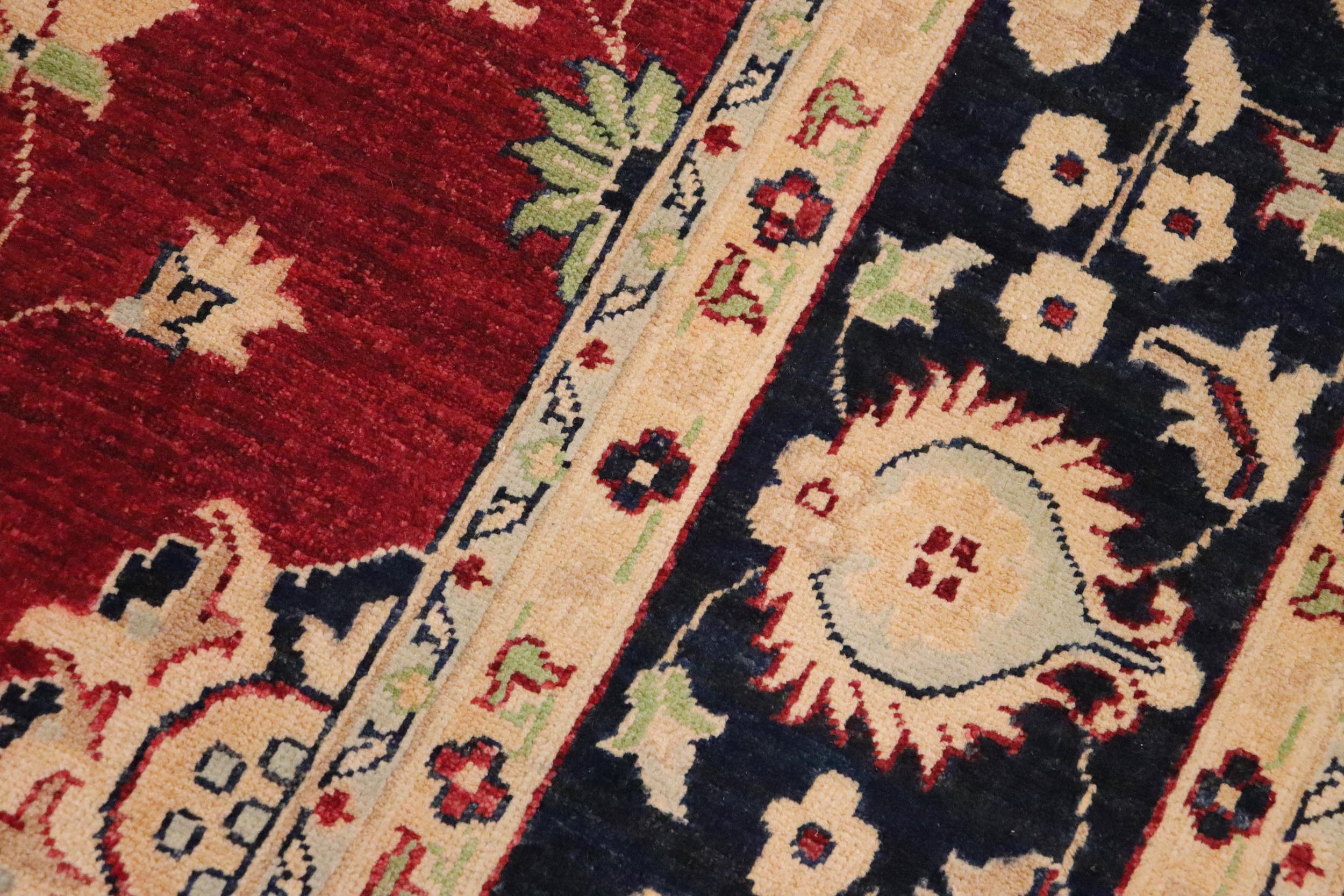 handmade Traditional Kafkaz Red Blue Hand Knotted RECTANGLE 100% WOOL area rug 9x12