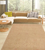 handmade Traditional Kafkaz Beige Tan Hand Knotted RECTANGLE 100% WOOL area rug 9 x 12