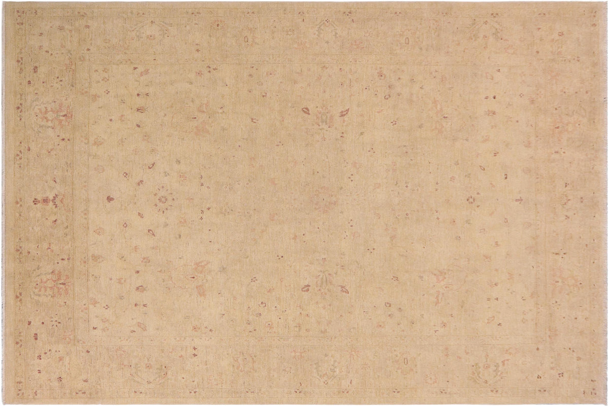 handmade Traditional Kafkaz Beige Tan Hand Knotted RECTANGLE 100% WOOL area rug 9x12