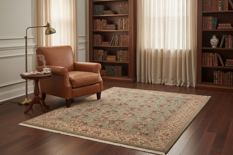 handmade Transitional Regular Lt. Green Tan Hand Knotted RECTANGLE 100% WOOL area rug 9x12