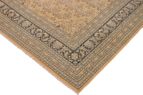 handmade Transitional Kafkaz Nude Drk.green Hand Knotted RECTANGLE 100% WOOL area rug 9x12