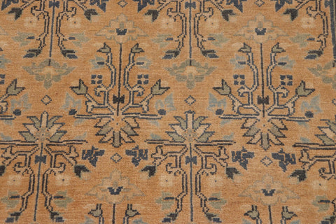 handmade Transitional Kafkaz Nude Drk.green Hand Knotted RECTANGLE 100% WOOL area rug 9x12