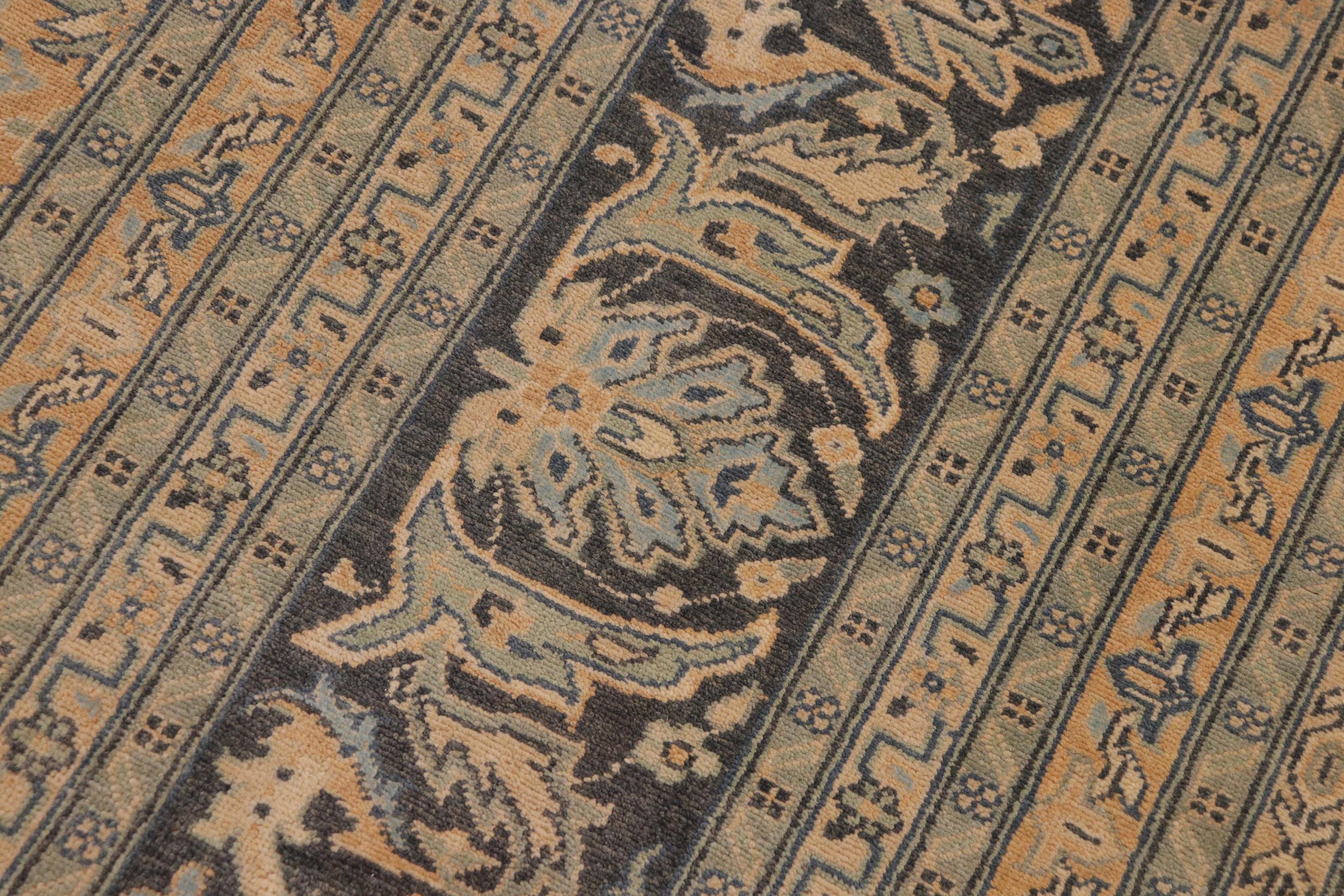 handmade Transitional Kafkaz Nude Drk.green Hand Knotted RECTANGLE 100% WOOL area rug 9x12