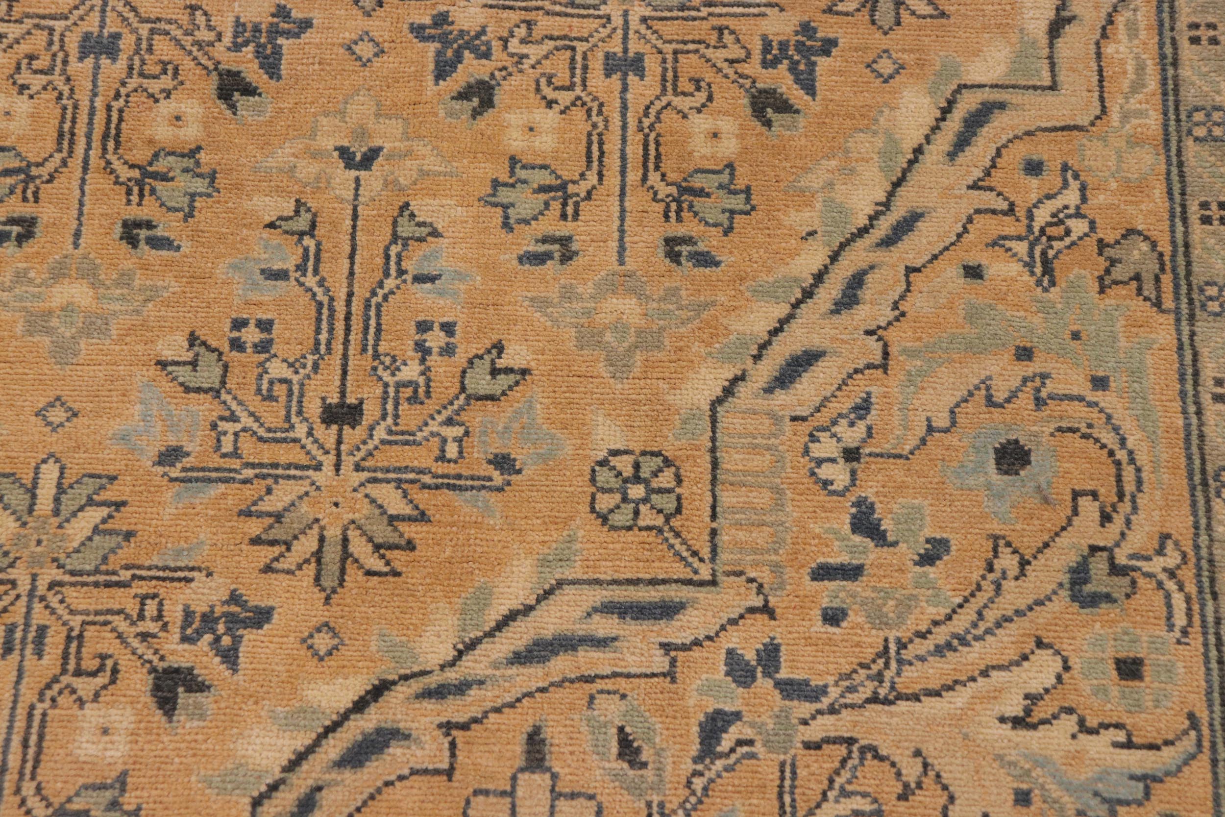 handmade Transitional Kafkaz Nude Drk.green Hand Knotted RECTANGLE 100% WOOL area rug 9x12