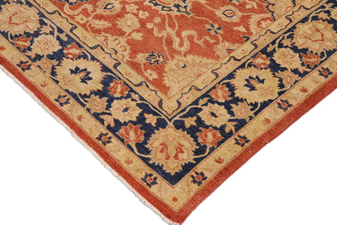 handmade Traditional Kafkaz Rust Blue Hand Knotted RECTANGLE 100% WOOL area rug 9x12