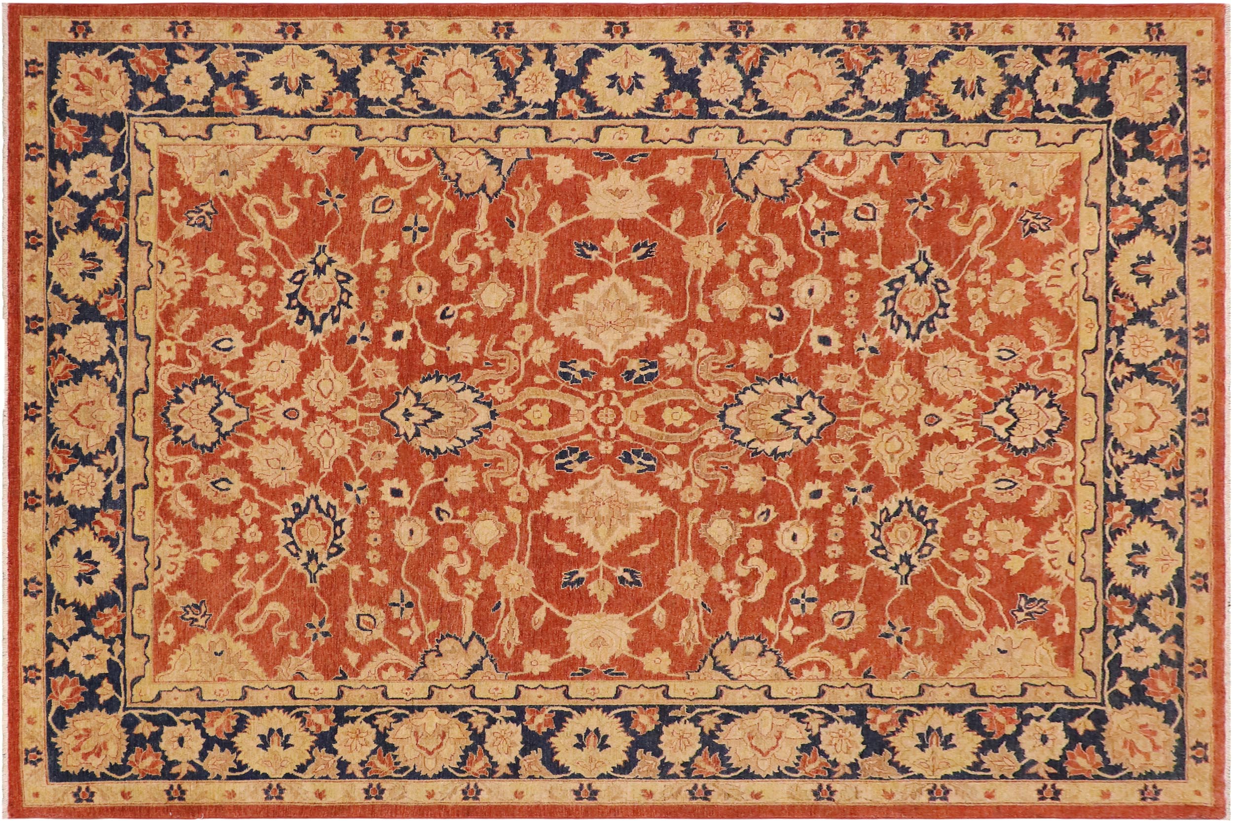 handmade Traditional Kafkaz Rust Blue Hand Knotted RECTANGLE 100% WOOL area rug 9x12
