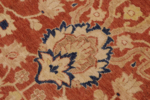 handmade Traditional Kafkaz Rust Blue Hand Knotted RECTANGLE 100% WOOL area rug 9x12