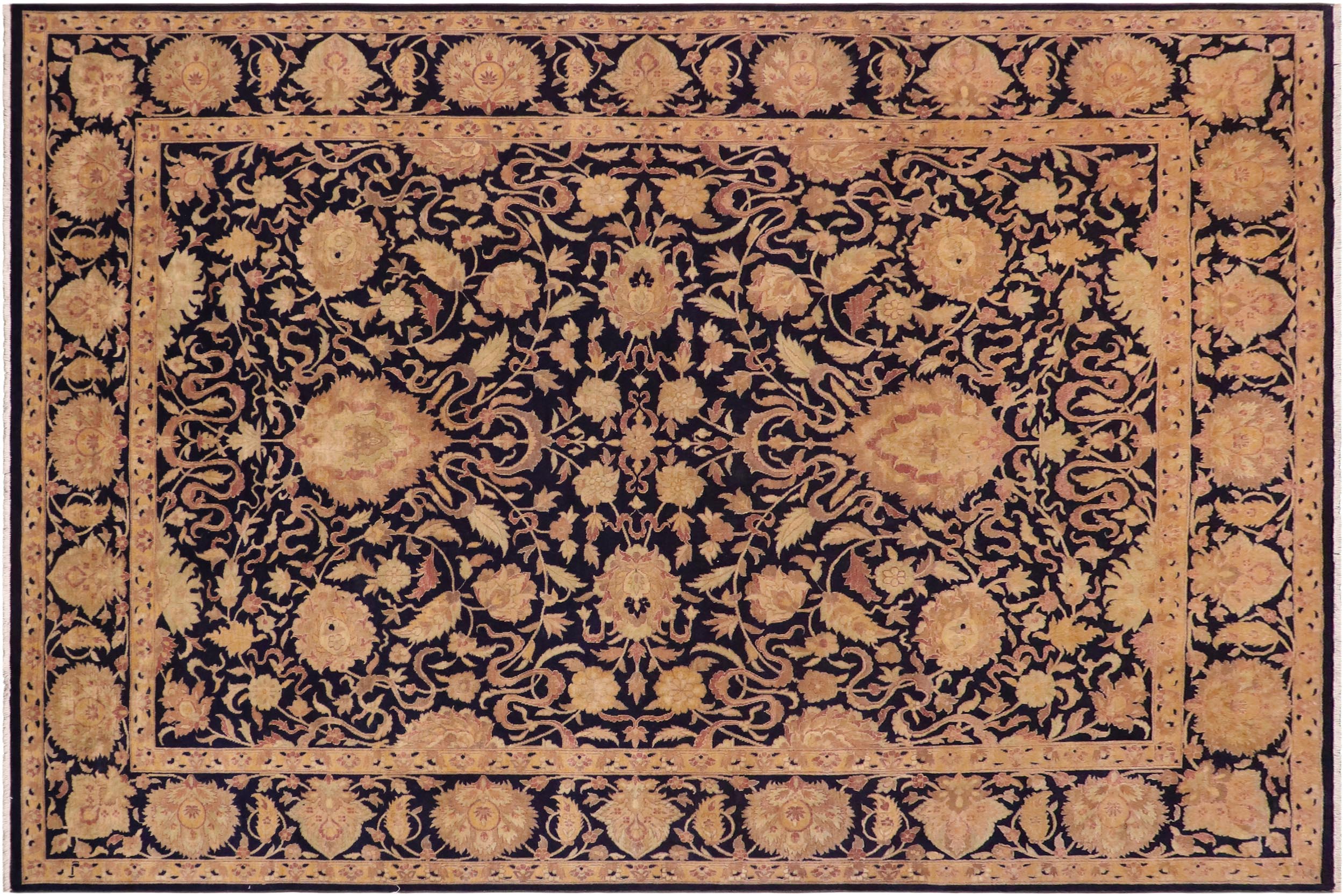 handmade Traditional Kafkaz Blue Green Hand Knotted RECTANGLE 100% WOOL area rug 9x13