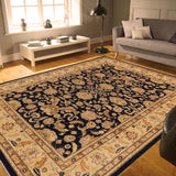 handmade Traditional Kafkaz Blue Tan Hand Knotted RECTANGLE 100% WOOL area rug 9 x 12