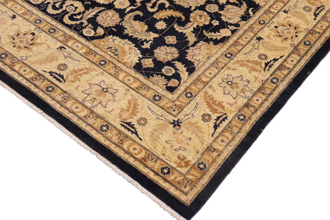 handmade Traditional Kafkaz Blue Tan Hand Knotted RECTANGLE 100% WOOL area rug 9x12