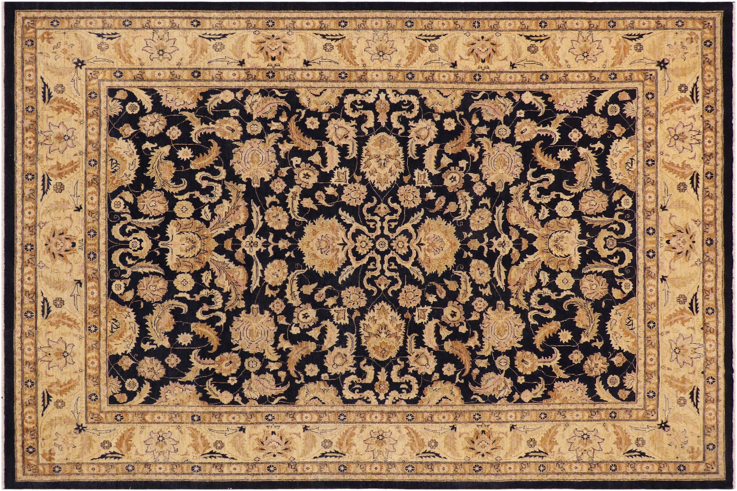 handmade Traditional Kafkaz Blue Tan Hand Knotted RECTANGLE 100% WOOL area rug 9x12