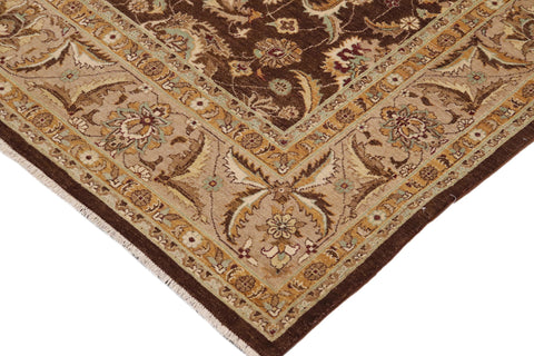 handmade Traditional Kafkaz Brown Tan Hand Knotted RECTANGLE 100% WOOL area rug 9x12