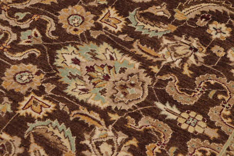 handmade Traditional Kafkaz Brown Tan Hand Knotted RECTANGLE 100% WOOL area rug 9x12