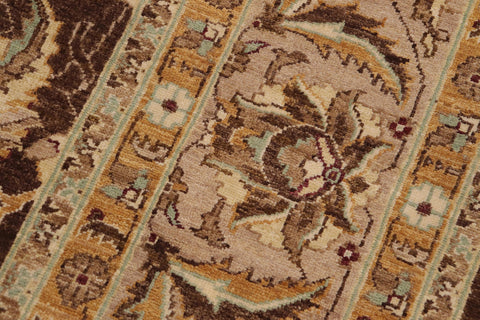 handmade Traditional Kafkaz Brown Tan Hand Knotted RECTANGLE 100% WOOL area rug 9x12
