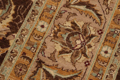 handmade Traditional Kafkaz Brown Tan Hand Knotted RECTANGLE 100% WOOL area rug 9X12